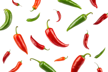 PNG Red and green chile peppers floating