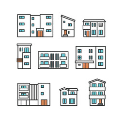 住宅地・街並みのアイコンイラスト