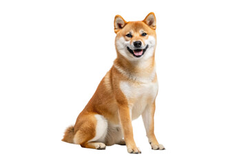 PNG Adorable shiba inu sitting with happy expression