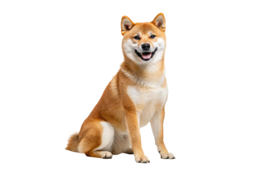 PNG Adorable shiba inu sitting with happy expression