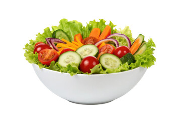 PNG Fresh vegetable salad with lettuce, tomatoes, cucumbers, and carrots in a bowl