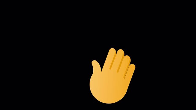 Raised hand emoji color icon
