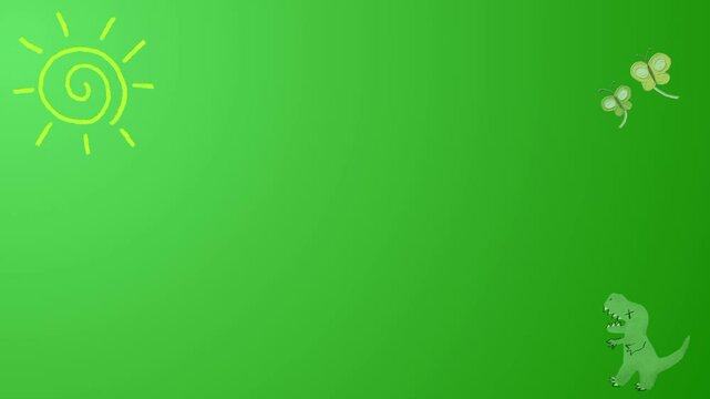 Green background with dinosaur theme 
