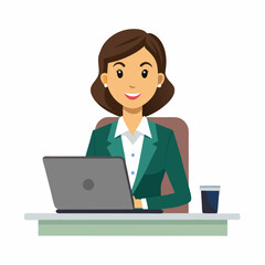 Business women working on laptop 