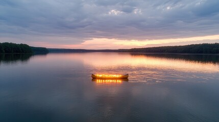 Tranquil sunset lake reflection peaceful nature landscape photography