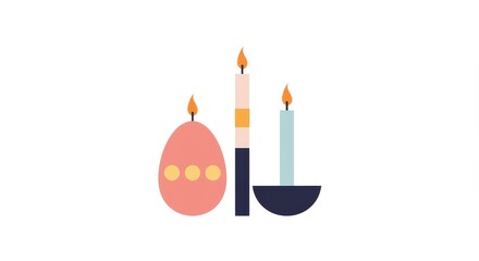 Obraz premium Soft illustration of candles with pastel accents