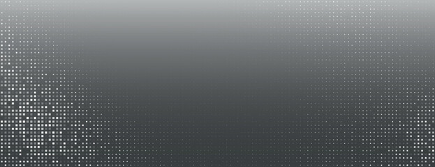 Fototapeta premium A gradient gray background with a dotted pattern. The gray background fades smoothly, creating a modern, textured look. Gradient patterned background vector. Gray background.