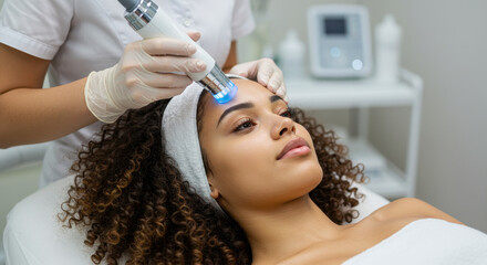 Radiant Skin: Woman Receiving Facial Treatment. Enjoy a luxurious facial experience for a youthful, glowing complexion!