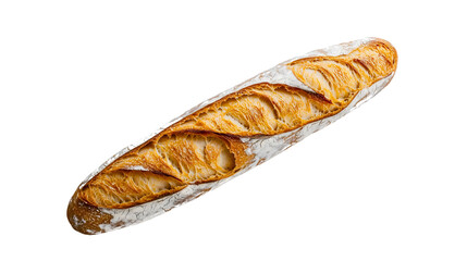 A French baguette, a type of bread traditionally made in France, a baguette made in a bakery, a bakery product.