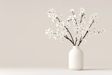 Simple vase of white blossoms