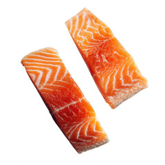 Fresh Raw Salmon Fillet Clean Cut Isolated Transparent Background
