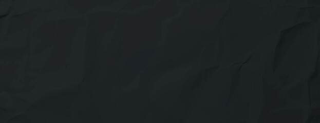 Dark black background with a crumpled texture. The black background adds depth and a subtle, textured appearance. Paper texture background vector. Black background.