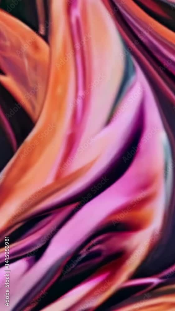 Poster colorful fluid motion with vivid waves and swirls in a dynamic abstract pattern