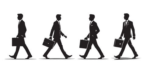 Vector Silhouettes of Business Professionals Office and Corporate Poses