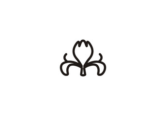 flower line logo png template logo icon vector illustration
