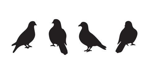 Naklejka premium Bird Silhouette Vector Set – Black Bird Clipart Illustrations