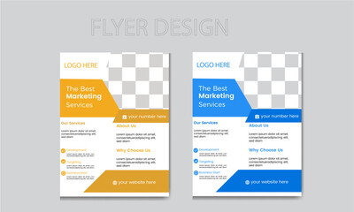 Fototapeta premium Annual report brochure flyer design template vector , Leaflet presentation corporate creative colorful business flyer template design set , abstract business flyer , vector template design or business