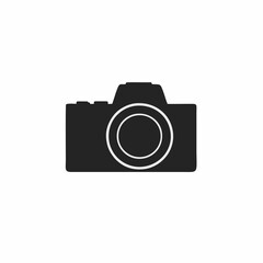 Fototapeta premium Black camera vector, simple photography icon