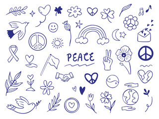 peace doodle illustration icon sketch