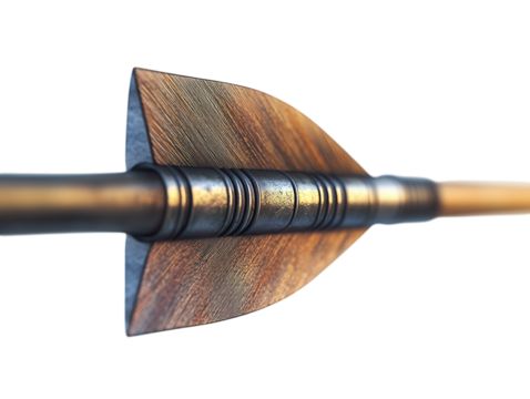 A polished metal arrow with a futuristic and sharp look. transparent PNG