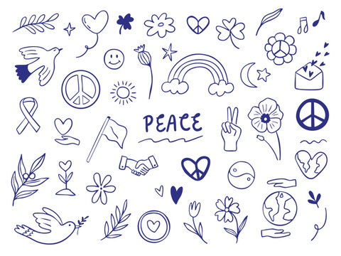 peace doodle illustration icon sketch
