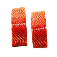 Fresh Raw Salmon Fillet Clean Cut Isolated Transparent Background