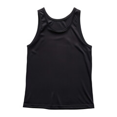 Plain black tank top mockup for versatile apparel design showcasing and branding purposes on transparent background