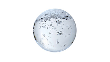A perfectly round water droplet containing oxygen, a flawless circular-shaped water droplet.