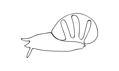 Snail continuous one line drawing isolated on white background best use for logo banner minimalism