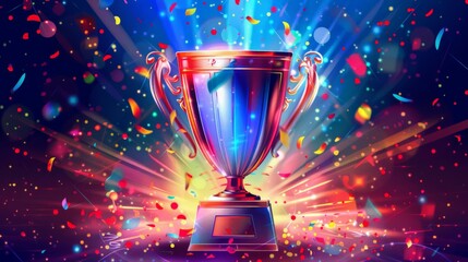 A dazzling trophy icon for victory celebrations