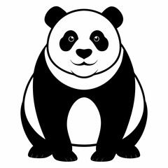 Black Panda Outline Illustration