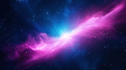 Obraz premium A vibrant cosmic scene showcasing swirling pink and blue nebulae against a starry background, evoking a sense of wonder about the universe.
