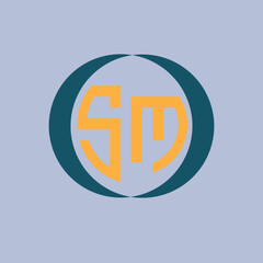 SM or MS Letter Grid logo design