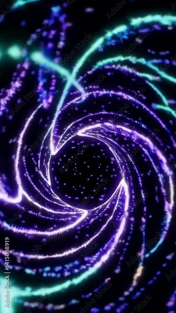 Poster mesmerizing neon vortex: spiraling energy patterns in dynamic motion