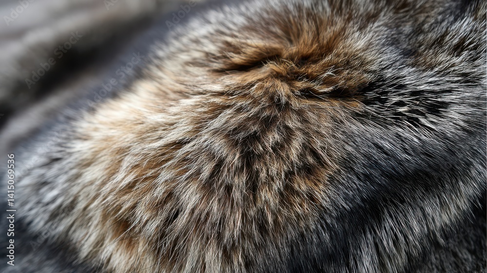 Wall mural a close-up view of luxurious fur, showcasing its soft texture and intricate patterns, evoking warmth
