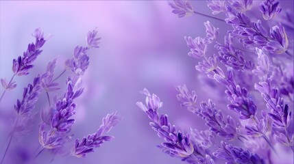 Obraz premium Lavender Blossoms: A Serene Purple Floral Artwork