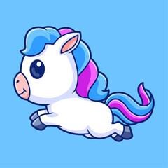 cute pony cartoon jumping