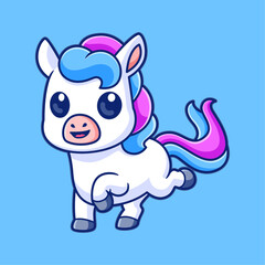 cute pony cartoon lifting leg