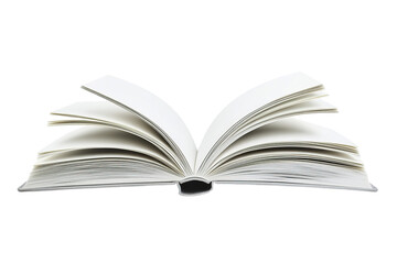 Obraz premium Open book with blank pages, inviting creativity and learning. Pages are white. Dark cover