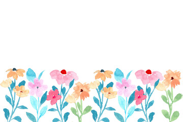 Watercolor flowers background vector for design.