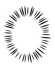 ユニークな手書きの線の丸いフレーム素材