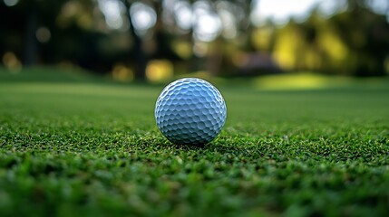 Obraz premium Golf Ball on a Lush Green Course