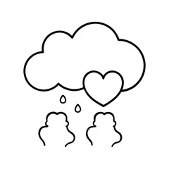 Fototapeta premium romantic cloud raining hearts vector