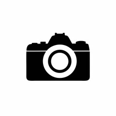 Black camera vector, simple photography icon
