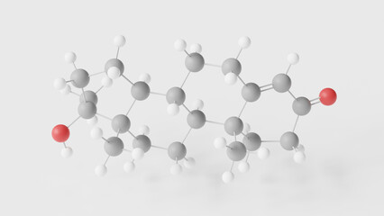 methyltestosterone molecule 3d, molecular structure, ball and stick model, structural chemical formula anabolic steroid