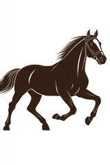 Obraz premium Silhouetted running horse