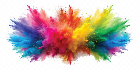 realistic holli festival colour explosion isolated on white background