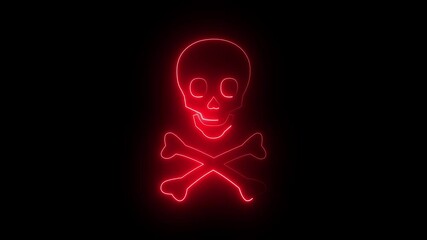 Danger head vertical icon animation on black background - Powered by Adobe