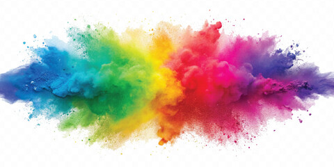 realistic holli festival colour explosion isolated on white background