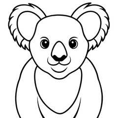 Koala Line Art on White